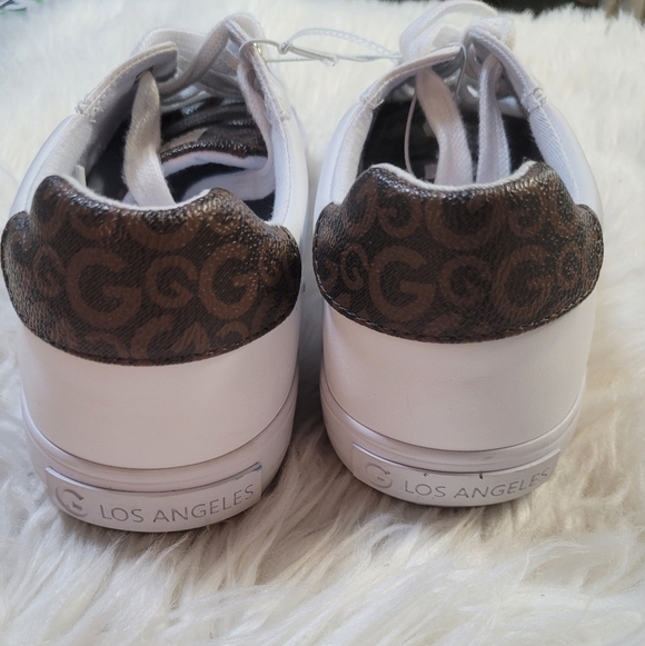 Guess GBG Los Angeles White & Gold Wedge SneakerWhite and Gold Women's Sneakers - Picture 2 of 8